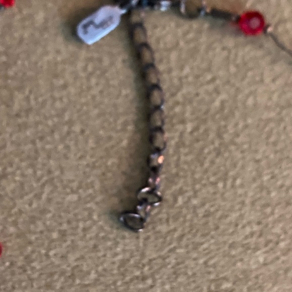 Danny Reid red crystal necklace, 16”-18” - Picture 3 of 4